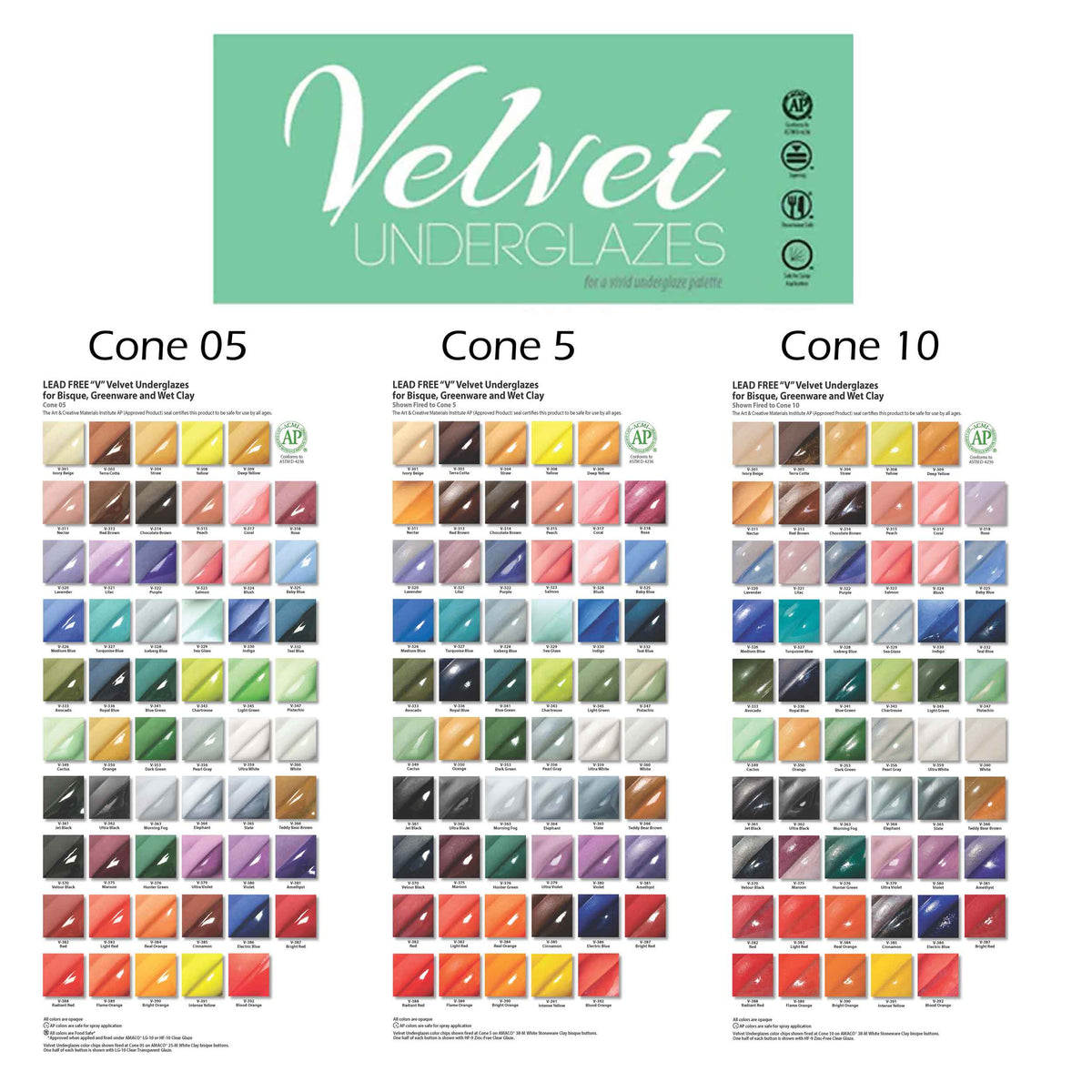 Amaco Velvet Underglazes - All Temperatures Brochure