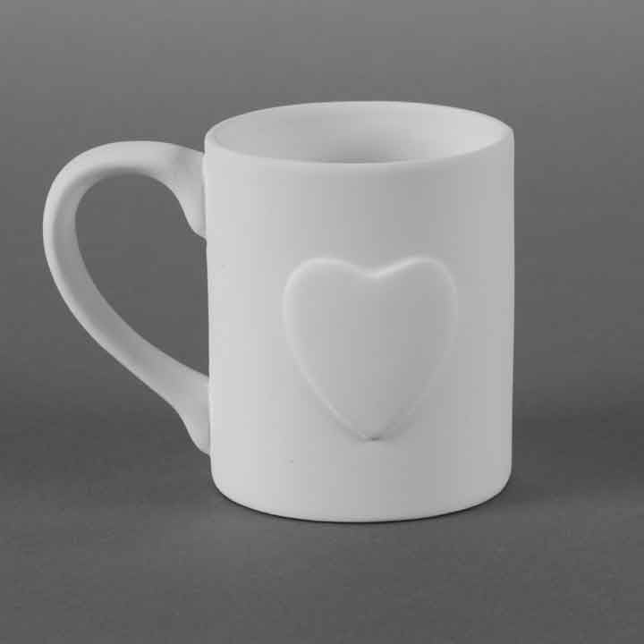 Duncan 33430 Bisque 12 oz Heart Personalization Mug - Sounding Stone