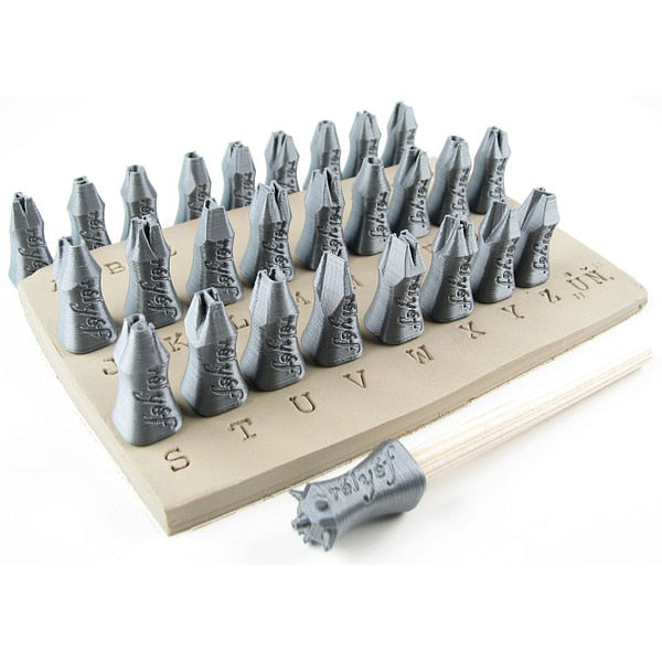 Relyef RR020 Courier Uppercase Alphabet Stamp Set, 6 mm