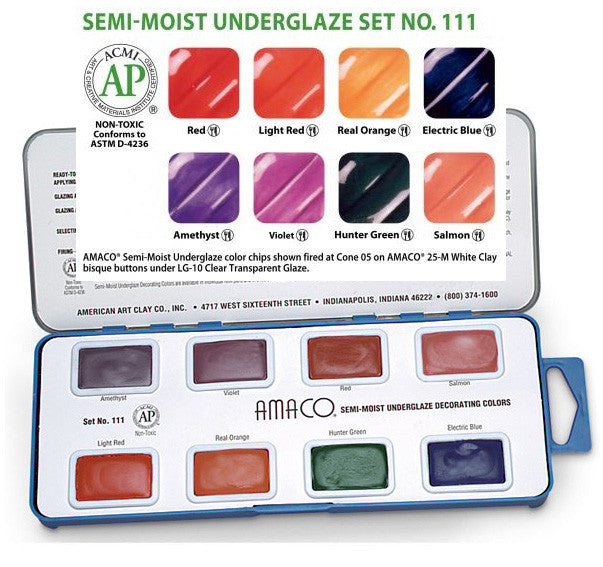 Amaco Set  111 Semi Moist Watercolor Underglazes