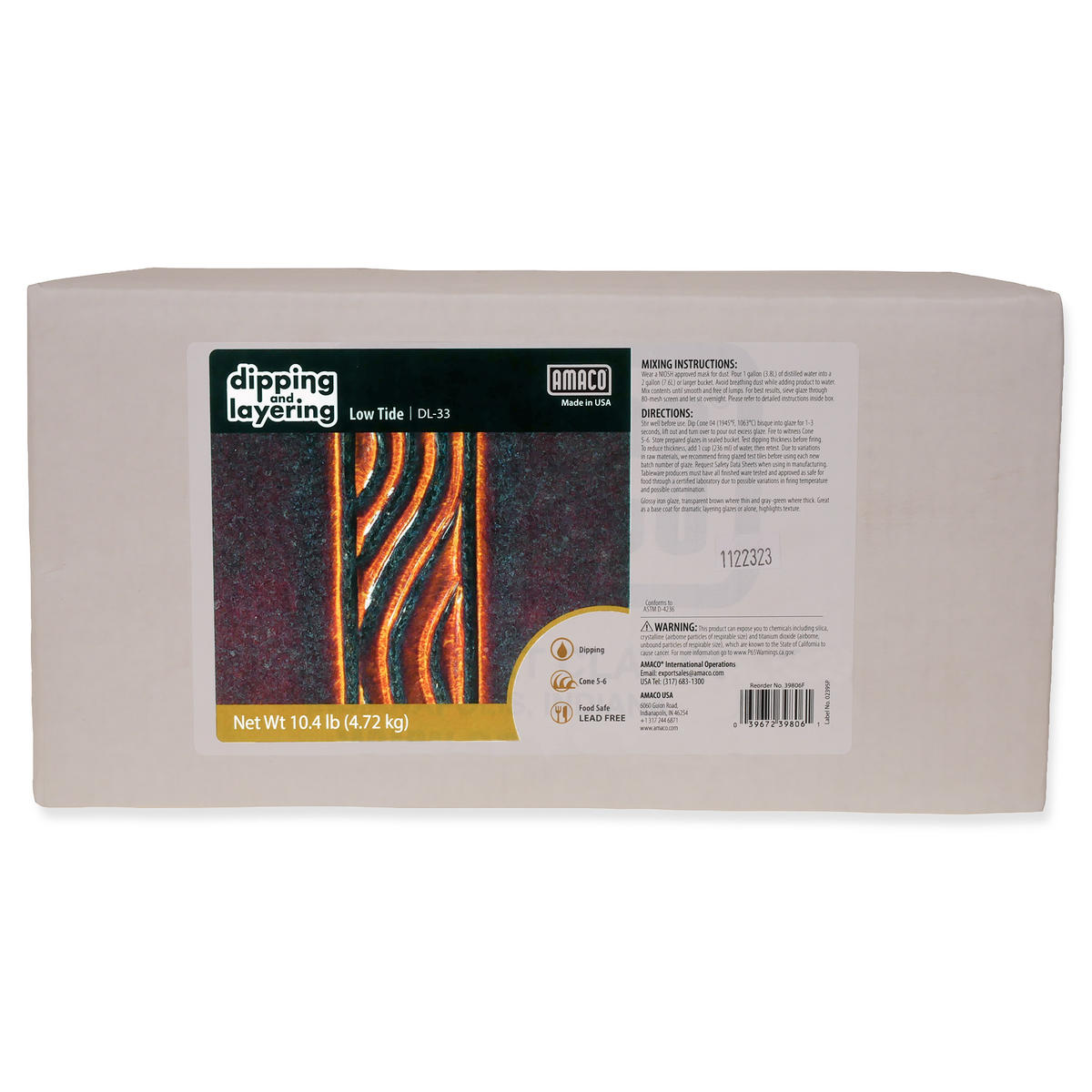 Amaco Dipping & Layering DL33 Low Tide Glaze, 10 lb Dry