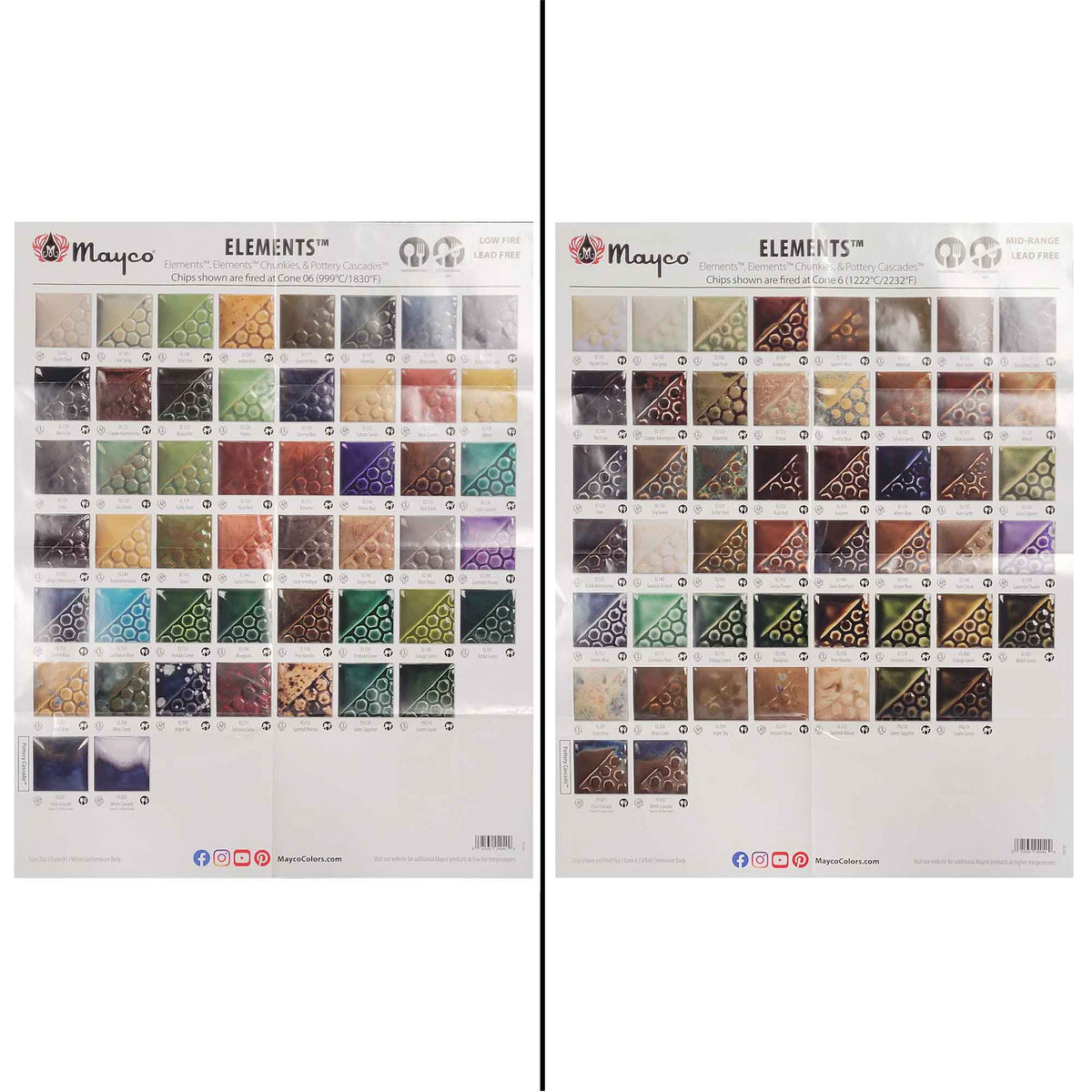 2025 Mayco Elements Poster-Low Fire & Mid Fire Chips