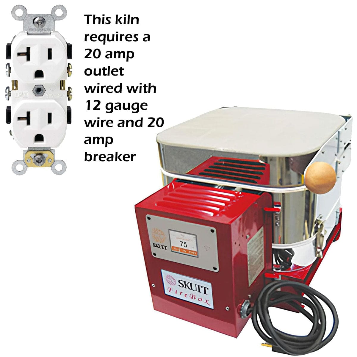 Skutt Firebox 8x4 with Mini Touch Screen Control, Pottery Ceramic Kiln, 120 volt