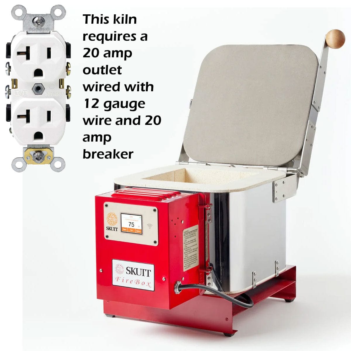 Skutt Firebox 8x6 with Mini Touch Screen Control, Pottery Ceramic Kiln, 120 volt