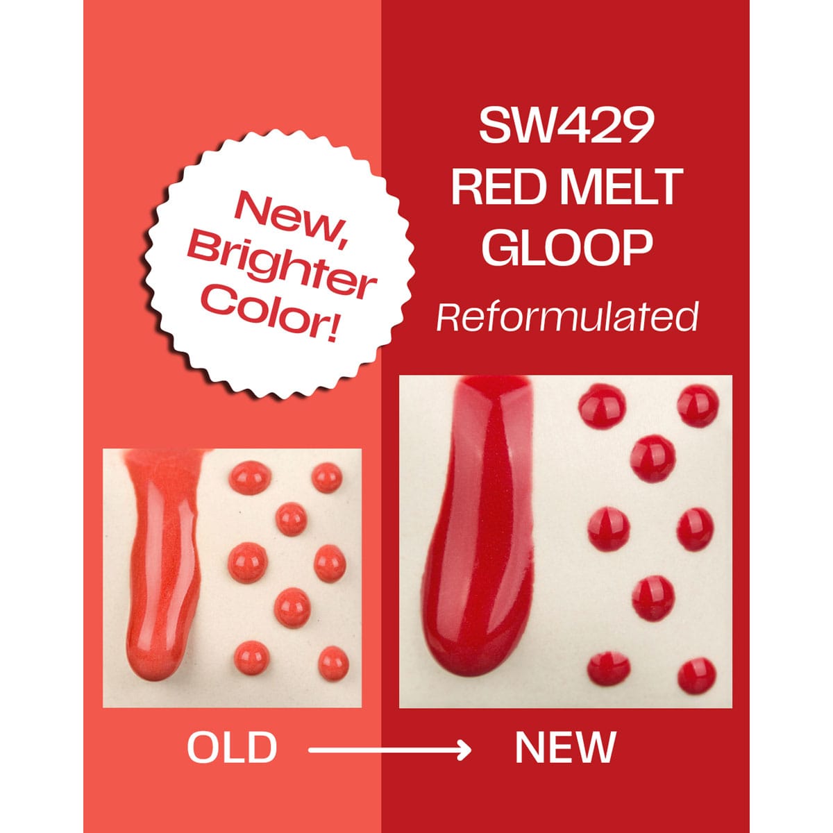 Mayco SW429 Red Melt Gloop Stoneware Ritual Glaze, Pint