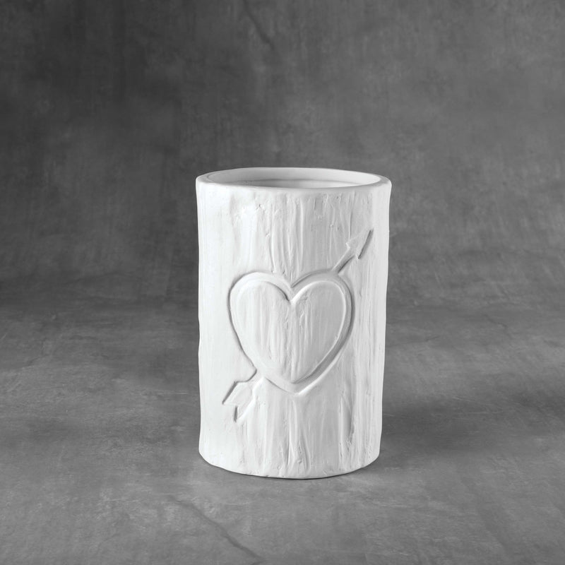 Duncan - 37095 Bisque Tree Carved Heart Vessel - Sounding Stone