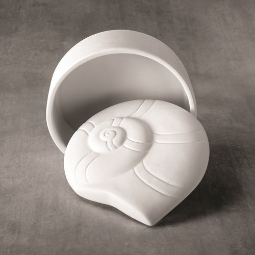 Duncan - 37486 Bisque Nautilus Shell Box - Sounding Stone