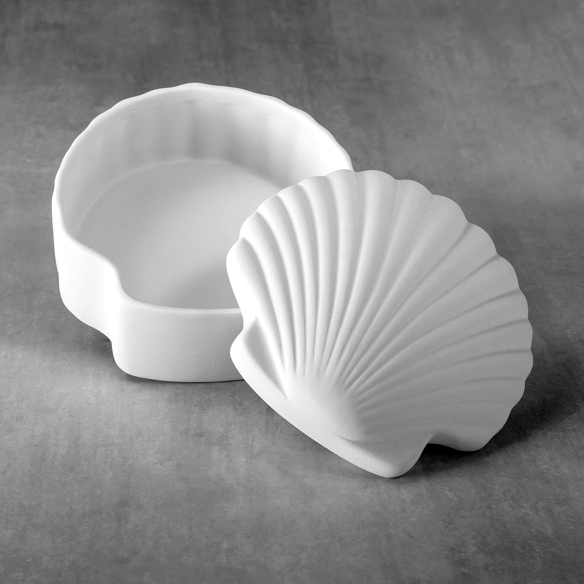 Duncan - 37484 Bisque Scallop Shell Box - Sounding Stone