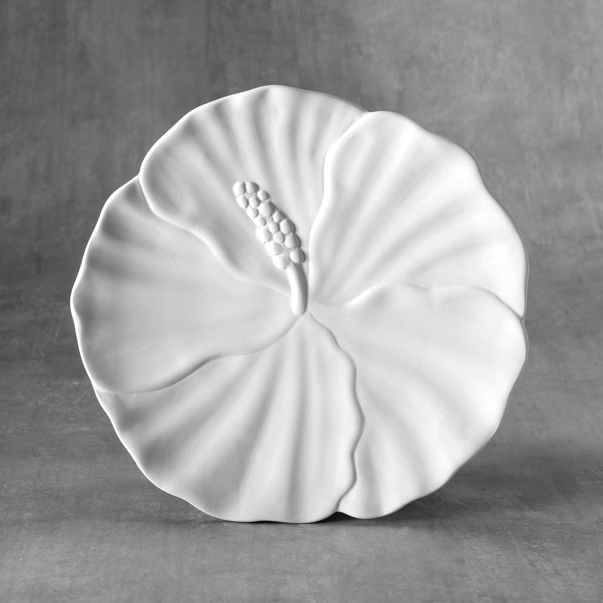 Duncan - 37483 Bisque Hibiscus Plate - Sounding Stone