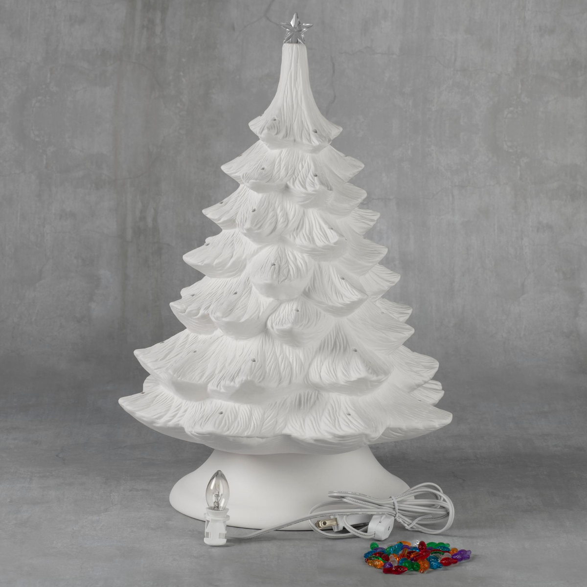 Duncan 45765 Bisque 17 inch Christmas Tree with Base, Case of 1