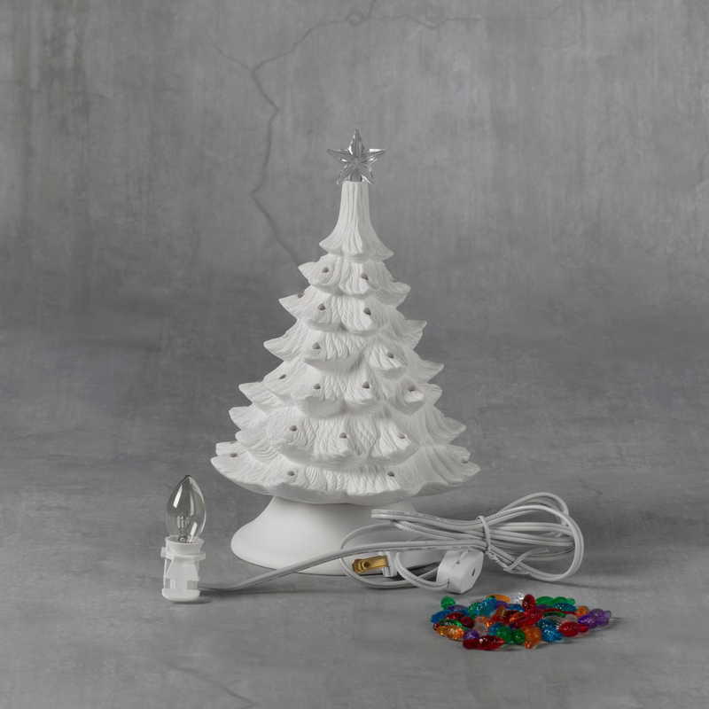 Duncan 45767 Bisque 8 inch Christmas Tree with Base, Case of 4