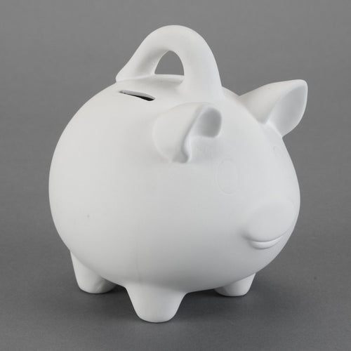 Duncan - 21443 Bisque Medium Piggy Bank with Handle - Sounding Stone