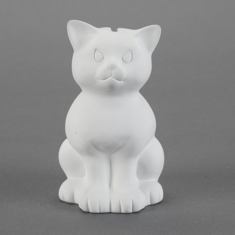 Duncan - 21445 Bisque Sitting Kitty Bank - Sounding Stone