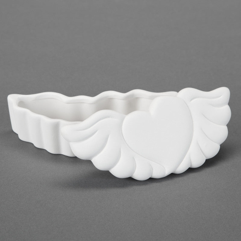 Duncan - 21687 Bisque Heart with Wings Trinket Box - Sounding Stone