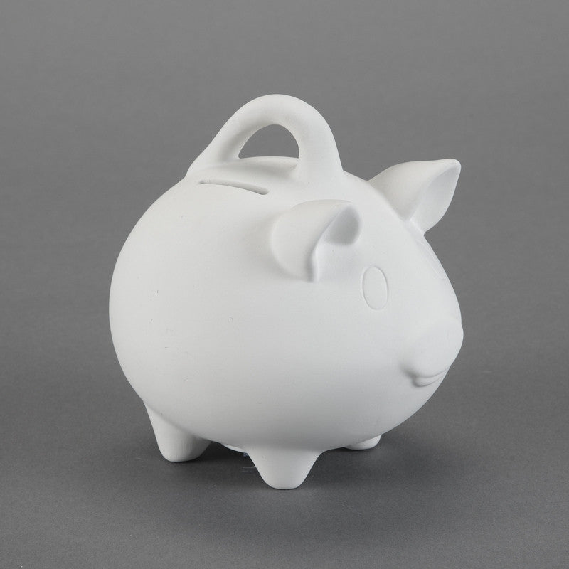 Duncan - 22702 Bisque Small Piggy Bank with Handle - Sounding Stone