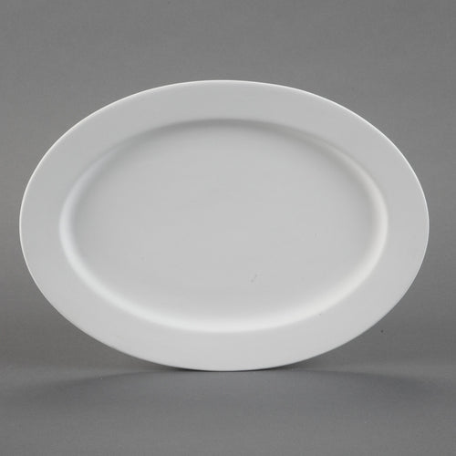Duncan - 28574 Bisque Rimmed Oval Platter - Sounding Stone
