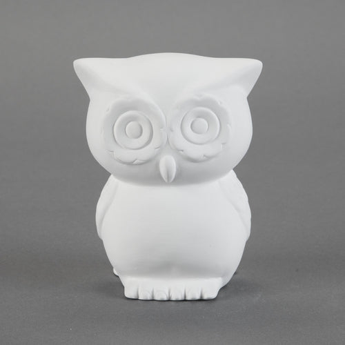 Duncan - 31807 Bisque Retro Owl Bank - Sounding Stone