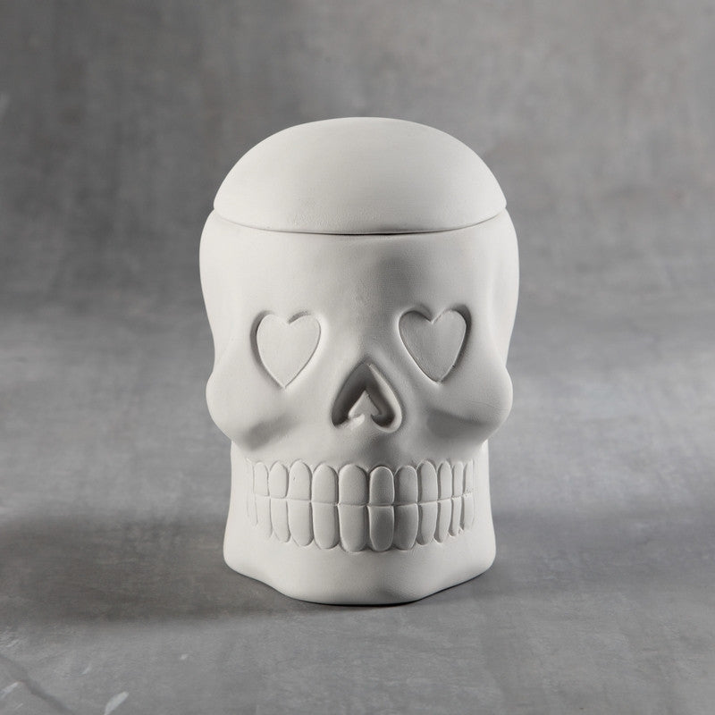 Duncan - 32855 Bisque Day of the Dead Skull Box - Sounding Stone