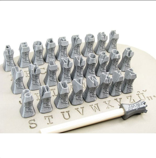 Relyef RR017  Courier Uppercase Alphabet Stamp Set, 10 mm