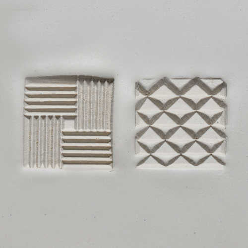 MKM Tools Ssm018 Medium Square Stamp - Basket Weaves and Triangles
