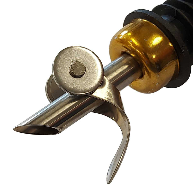 Stainless Steel Bottle Pouring Insert with Weighted Flap & Gold Accent for Olive Oil & Vinegar