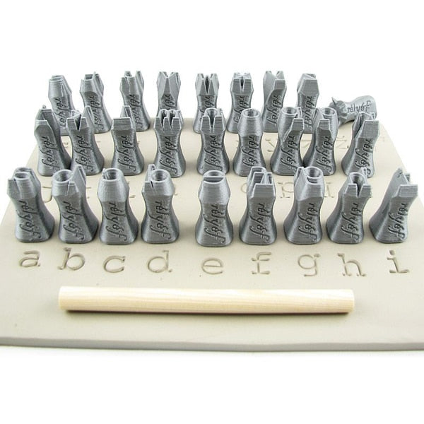 Relyef RR018 Courier Lowercase Alphabet Stamp Set, 10 mm