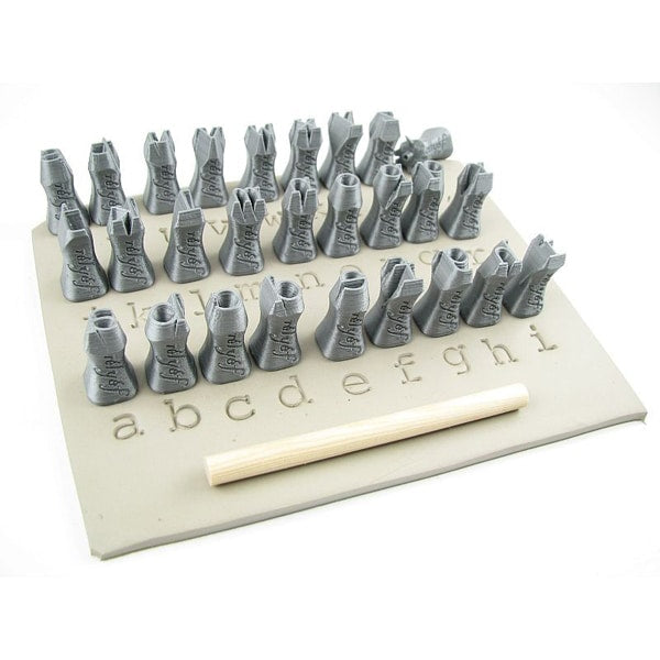 Relyef RR018 Courier Lowercase Alphabet Stamp Set, 10 mm