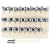 Relyef RR019 Courier Lowercase Alphabet Stamp Set, 6 mm