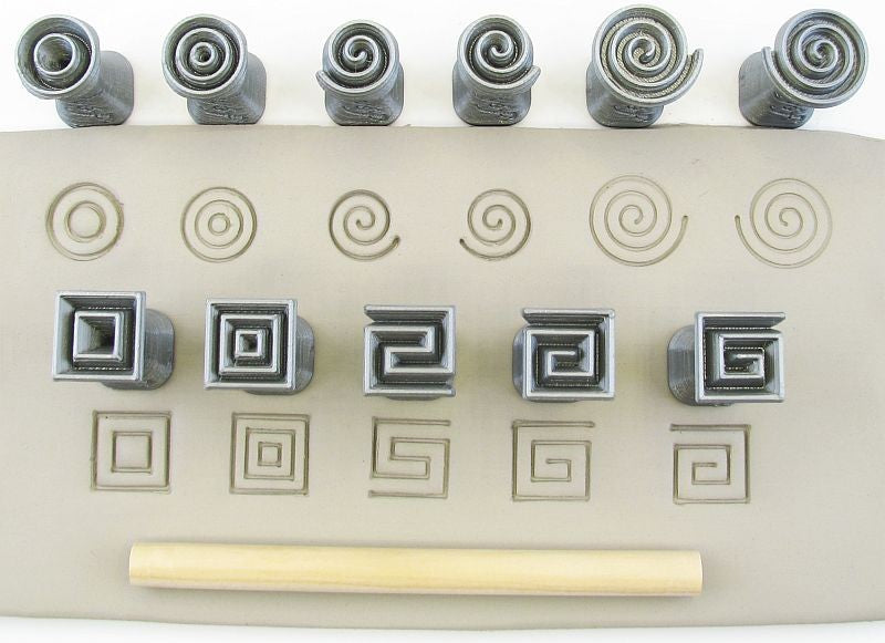 Relyef RR003 Thin Spirals Stamp Set, 15 mm