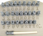 Relyef RR017  Courier Uppercase Alphabet Stamp Set, 10 mm