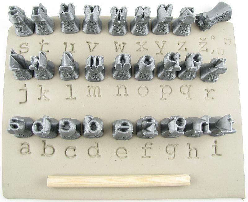 Relyef RR018 Courier Lowercase Alphabet Stamp Set, 10 mm
