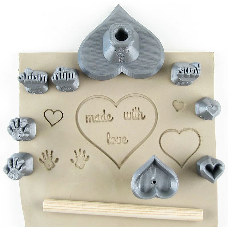 Relyef RR093 Hearts, Hands, 'Made With Love' Stamp Set