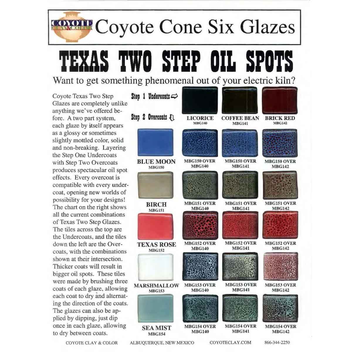 Coyote Texas Two Step Oil Spot Glaze Brochure