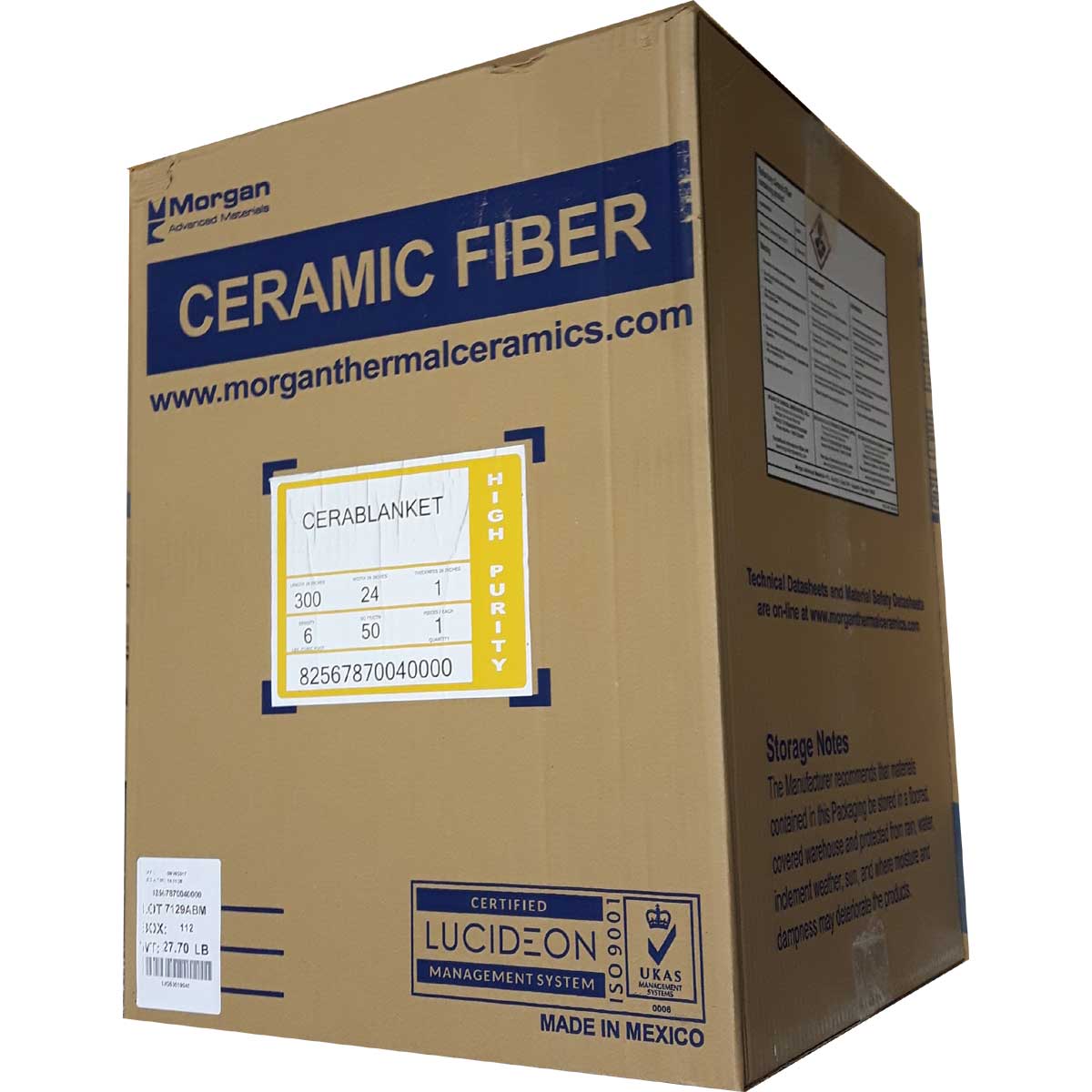 Ceramic Fiber Insulation Blanket Wool High 2400F 1/2x12x24 #8  Cerablanket