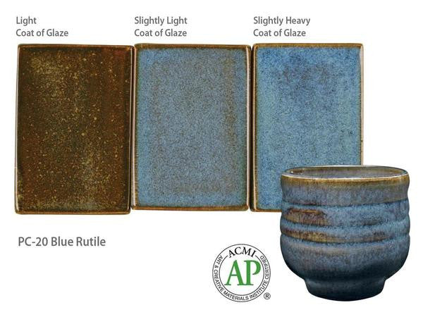 Amaco - Amaco Potter's Choice PC-20 Blue Rutile Glaze - Sounding Stone