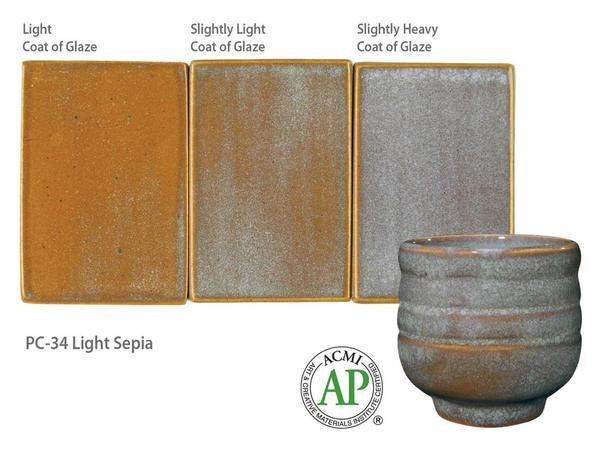 Amaco - Amaco Potter's Choice PC-34 Light Sepia Glaze - Sounding Stone