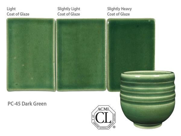 Amaco - Amaco Potter's Choice PC-45 Dark Green Glaze - Sounding Stone