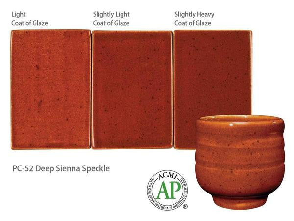 Amaco Potter's Choice PC52 Deep Sienna Speckle Glaze, Pint