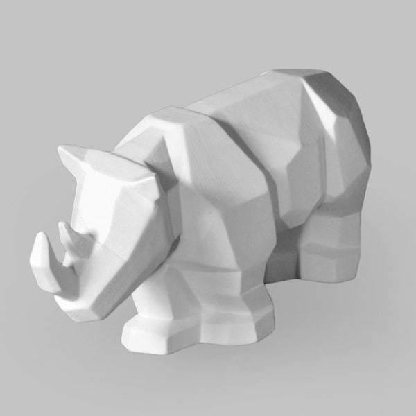 Mayco MB1430 Bisque Faceted Rhino