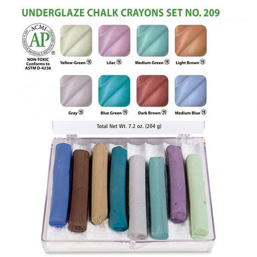 Amaco - Amaco Underglaze Chalk Crayons, Set 209 - Sounding Stone