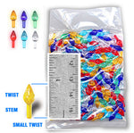Small Twist Style Tree Lights Ornaments for Ceramic Christmas Trees, Assorted Colors